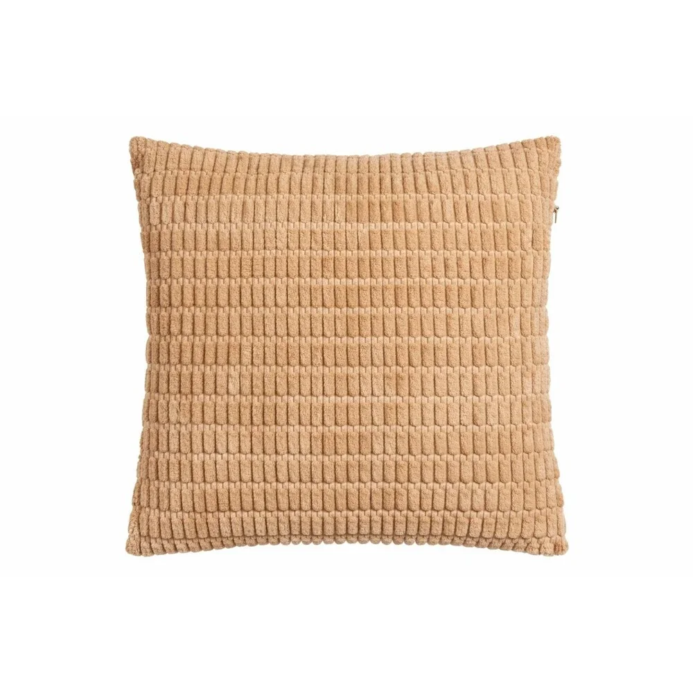 Chenille Textured Throw Pillow Cover Tan Beige Square 20x20 Plush Farmhouse